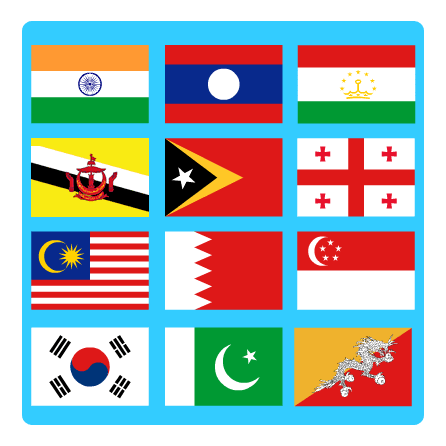 Play Asia flags quiz