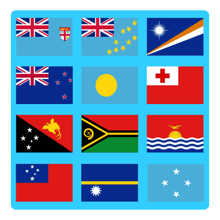 Play Australia and Oceania flags quiz