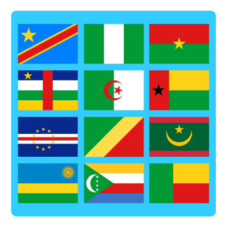 Jugar juegos de geografia banderas africa