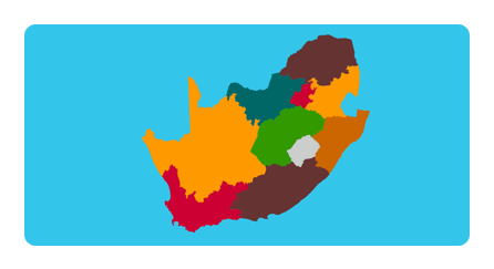 Provincias de Sudáfrica mapa interactivo