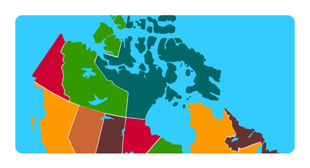 Provincias de Canada mapa interactivo
