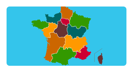 Regiones de Francia mapa interactivo