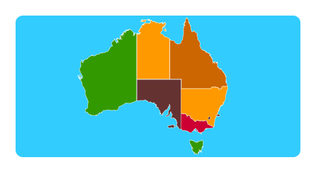 Estados de Australia mapa interactivo